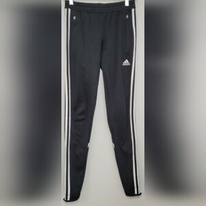 Adidas Black and White Joggers with Athletic Tapered Fit